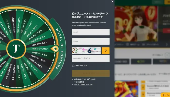 タスクカジノの始め方「新規アカウント登録」